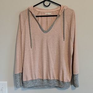 Maurices hooded long sleeve pink with grey trim